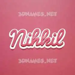 nihkil in Red Scribble style - 3D name wallpaper