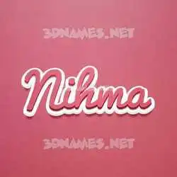 nihma in Red Scribble style - 3D name wallpaper