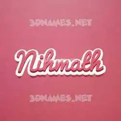 nihmath in Red Scribble style - 3D name wallpaper