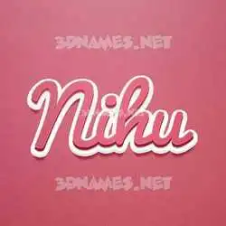 nihu in Red Scribble style - 3D name wallpaper
