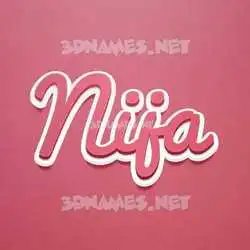 nija in Red Scribble style - 3D name wallpaper