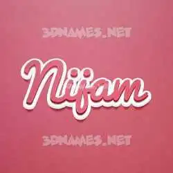 nijam in Red Scribble style - 3D name wallpaper