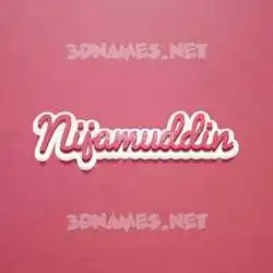 nijamuddin in Red Scribble style - 3D name wallpaper