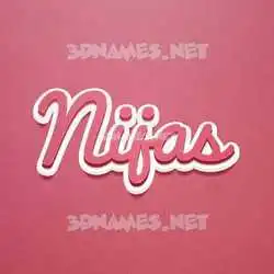 nijas in Red Scribble style - 3D name wallpaper