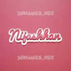 nijaskhan in Red Scribble style - 3D name wallpaper