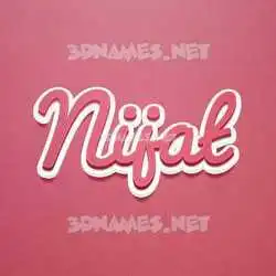 nijat in Red Scribble style - 3D name wallpaper