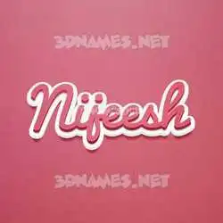 nijeesh in Red Scribble style - 3D name wallpaper