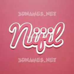 nijil in Red Scribble style - 3D name wallpaper