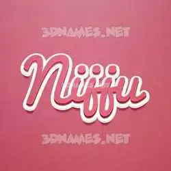 nijju in Red Scribble style - 3D name wallpaper