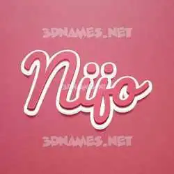 nijo in Red Scribble style - 3D name wallpaper