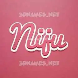 niju in Red Scribble style - 3D name wallpaper