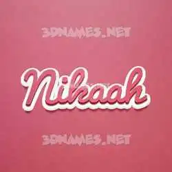 nikaah in Red Scribble style - 3D name wallpaper