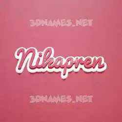 nikapren in Red Scribble style - 3D name wallpaper