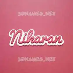 nikaran in Red Scribble style - 3D name wallpaper