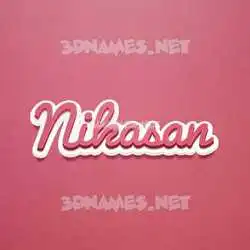 nikasan in Red Scribble style - 3D name wallpaper