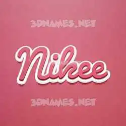 nikee in Red Scribble style - 3D name wallpaper