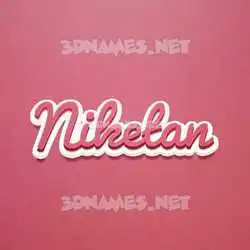 niketan in Red Scribble style - 3D name wallpaper
