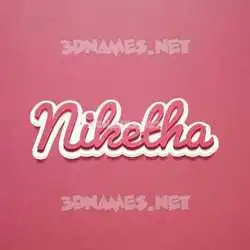 niketha in Red Scribble style - 3D name wallpaper