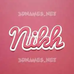 nikh in Red Scribble style - 3D name wallpaper