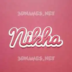 nikha in Red Scribble style - 3D name wallpaper