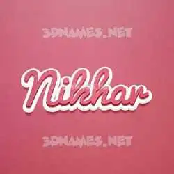 nikhar in Red Scribble style - 3D name wallpaper
