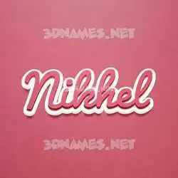 nikhel in Red Scribble style - 3D name wallpaper
