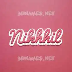 nikhhil in Red Scribble style - 3D name wallpaper