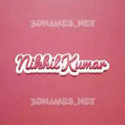 nikhil kumar in Red Scribble style - 3D name wallpaper
