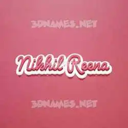 nikhil reena in Red Scribble style - 3D name wallpaper