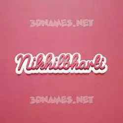 nikhilbharti in Red Scribble style - 3D name wallpaper
