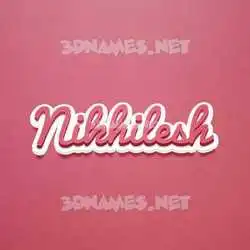 nikhilesh in Red Scribble style - 3D name wallpaper
