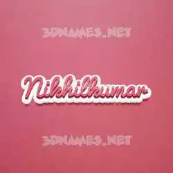 nikhilkumar in Red Scribble style - 3D name wallpaper