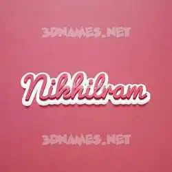 nikhilram in Red Scribble style - 3D name wallpaper