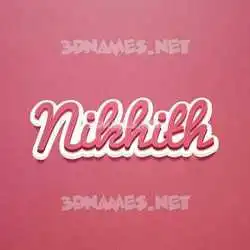 nikhith in Red Scribble style - 3D name wallpaper