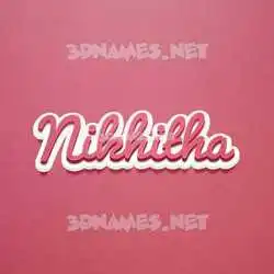 nikhitha in Red Scribble style - 3D name wallpaper