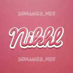 nikhl in Red Scribble style - 3D name wallpaper