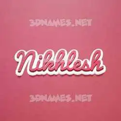 nikhlesh in Red Scribble style - 3D name wallpaper
