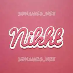nikht in Red Scribble style - 3D name wallpaper