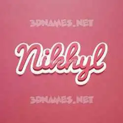nikhyl in Red Scribble style - 3D name wallpaper