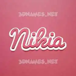 nikia in Red Scribble style - 3D name wallpaper