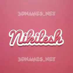 nikilesh in Red Scribble style - 3D name wallpaper