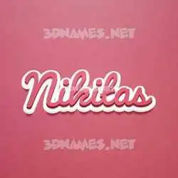 nikitas in Red Scribble style - 3D name wallpaper