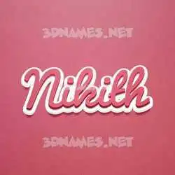 nikith in Red Scribble style - 3D name wallpaper