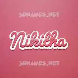 nikitha in Red Scribble style - 3D name wallpaper