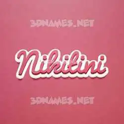 nikitini in Red Scribble style - 3D name wallpaper