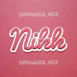 nikk in Red Scribble style - 3D name wallpaper