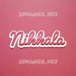 nikkala in Red Scribble style - 3D name wallpaper