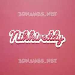 nikkireddy in Red Scribble style - 3D name wallpaper