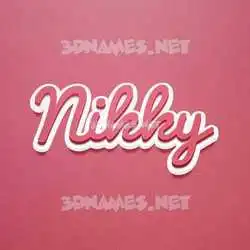 nikky in Red Scribble style - 3D name wallpaper
