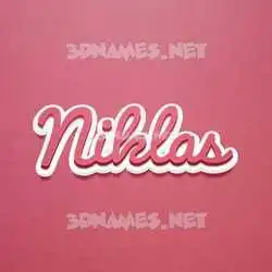 niklas in Red Scribble style - 3D name wallpaper